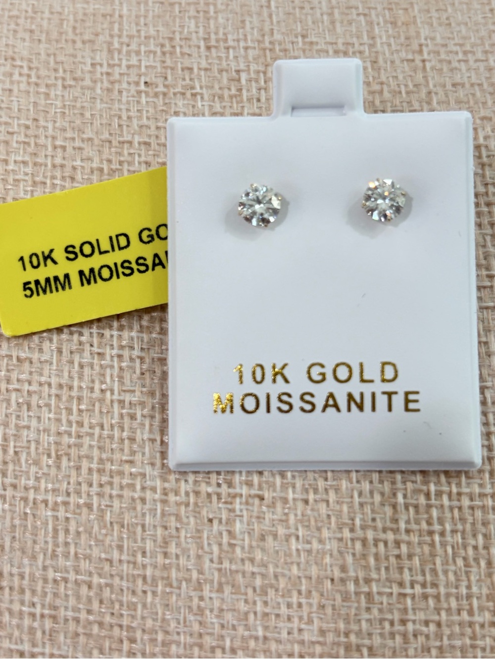 10K Gold Moissanite Stud Earrings - Clear/White 1.00 CTTW VVSD Color